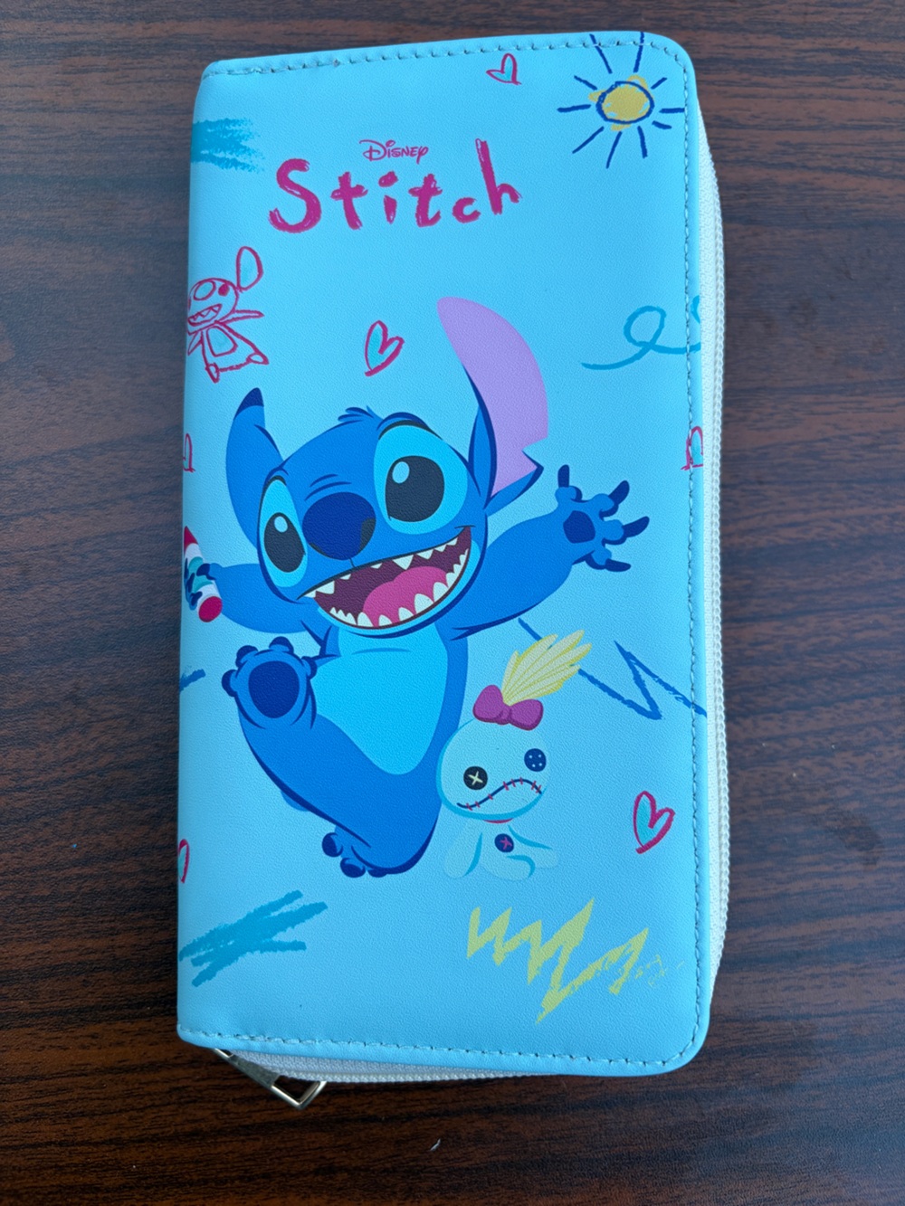 Stitch & Scrump Blue Graffiti Zip Around Wallet New